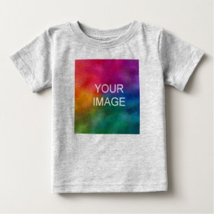 Heather Grå Anpassad Text Foto Fin Jersey Kvalitet T Shirt