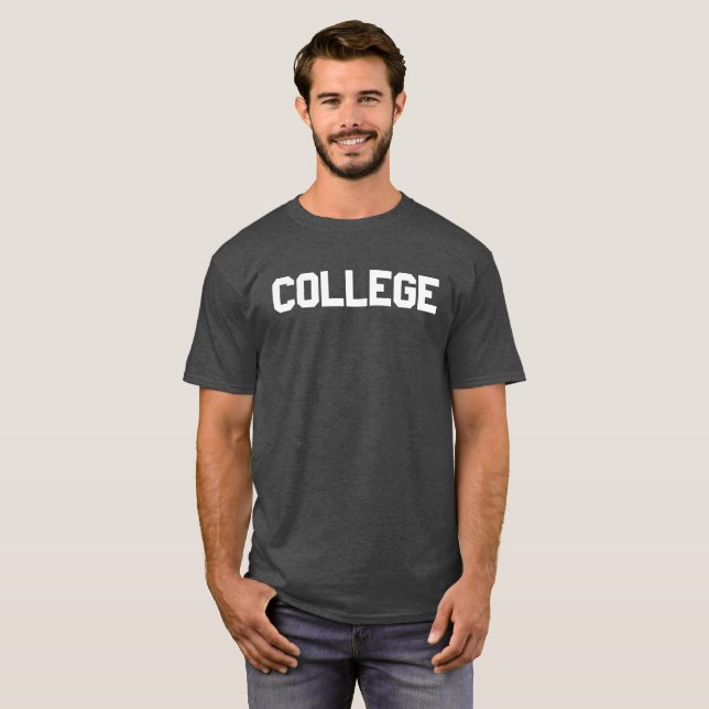 Heather Grått College T Shirt (Hel framsida)