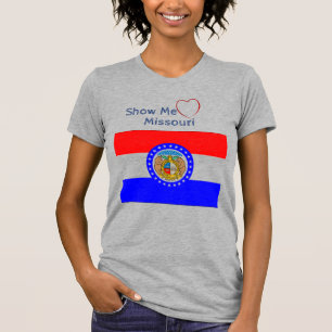 Heather Grått 'Show me' Kärlek Missouri Patriotic T Shirt