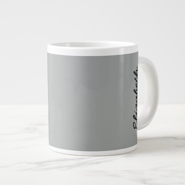 Heather Grått Solid Färg anpassar den Jumbo Mugg (Framsida höger)