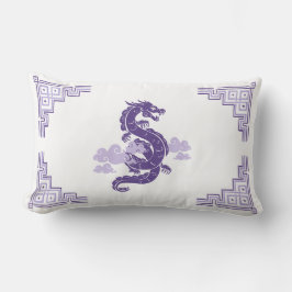 Heather Lila Chinoiserie Dragon and Clouds Lumbarkudde
