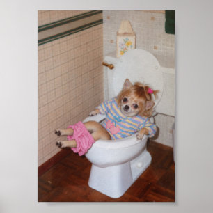 Heather-Lnns Retro Chihuahua Toalett Triumph Poster