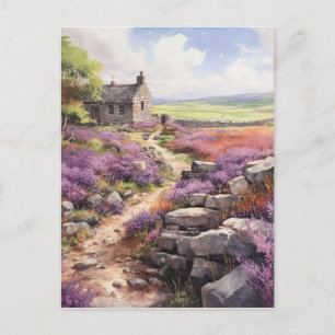 Heather Moorland och Stone House Landscape Vykort