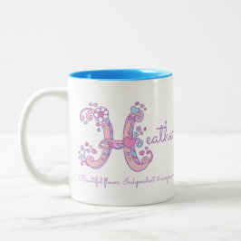 Heather namn betydelse monogram H personlig mugg