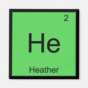 Heather Namn Kemi Element Periodiska Systemet Magnet