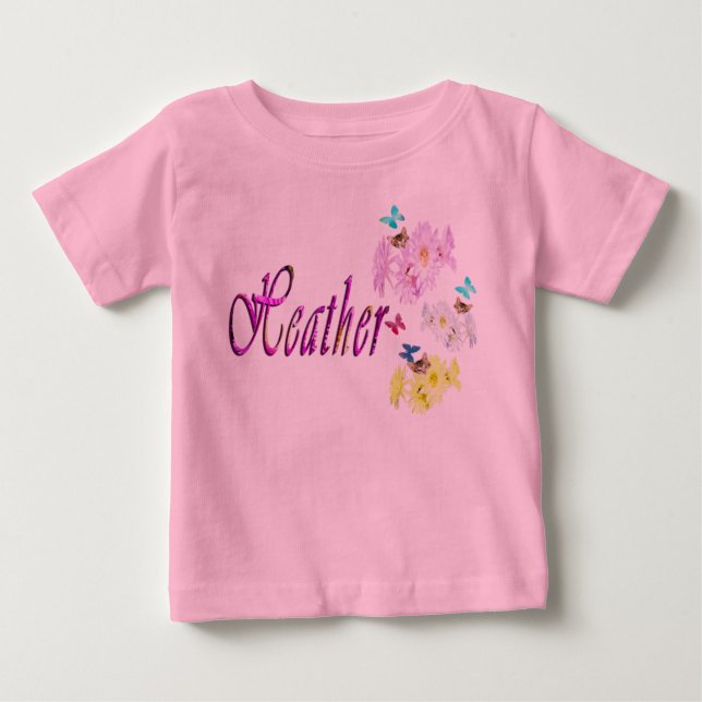 Heather, namn, med kattungar,  t shirt (Framsida)