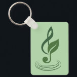 Heather Niemi Savage Key Chain Nyckelring<br><div class="desc">Support a composer by buying merch! Show off your love of music with a keychain displaying my logo on a mint green background. My treble clef with a leaf logo in a dark sage green represents my work as both a musician and an herbalist. The 5 ripples represent the 5...</div>