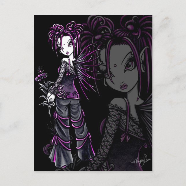 "Heather" Rosa Valentine Day Flower Fairy Postc Helg Vykort (Framsida)