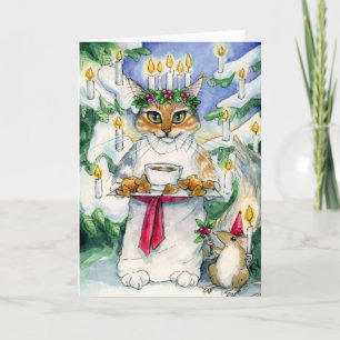 Heather som Santa Lucia julkort Helgkort