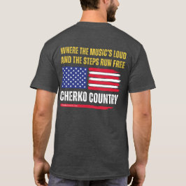 (Heather) US Flagga / Musikens högt & Steg springe T Shirt