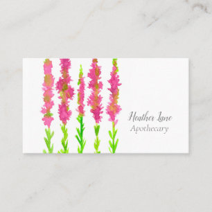 Heather WildblommWatercolor Fuchsia Rosa Visitkort