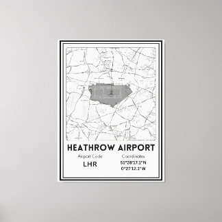 Heathrow Airport City Karta Canvastryck
