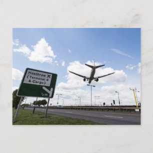 Heathrow Flight Väg-tecken Vykort