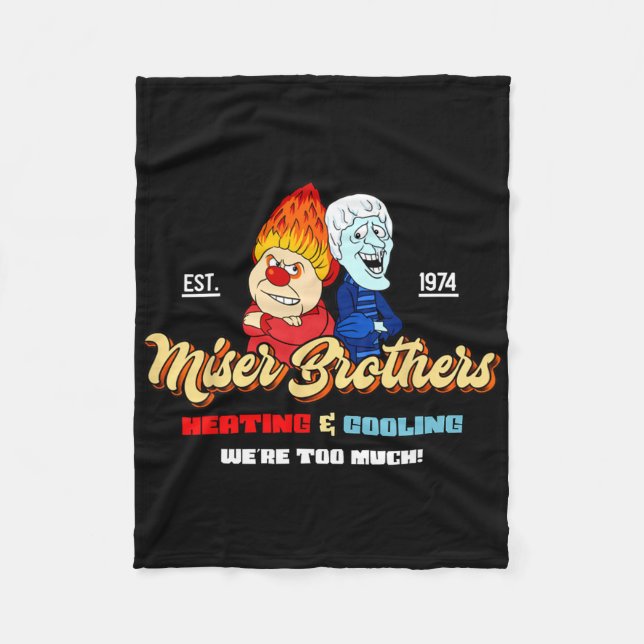 Heating And Cooling Brothers Christmas Retro  Fleecefilt (Framsidan)