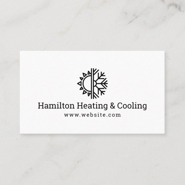 Heating & Cooling Business Card Visitkort (Framsida)