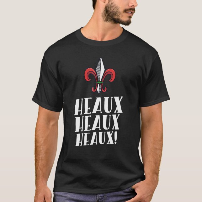 Heaux Heaux Heaux Cajun Christmas Louisiana Xmas N T Shirt (Framsida)