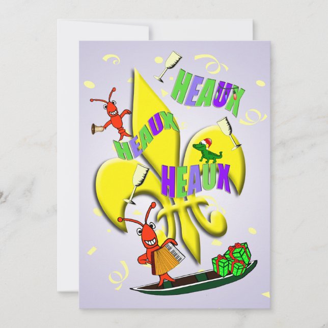Heaux, Heaux, Heaux Cajun jul Party Inbjudningar (Framsida)