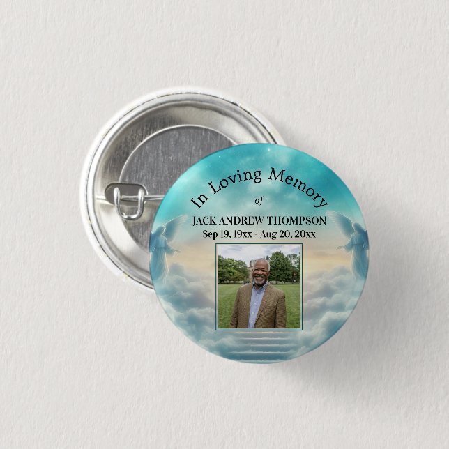 Heaven Angels Firande Av Livets Foto  Knapp (Framsida & baksida)