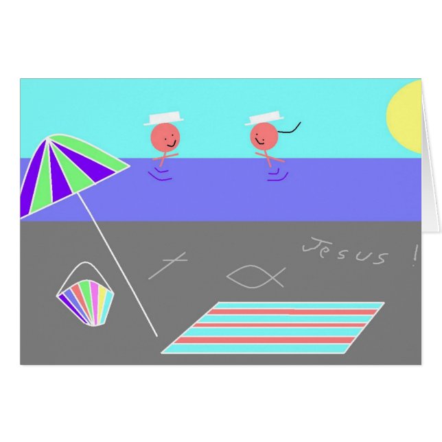 Heaven är en Jesus Beach Hälsningskort (Framsidan Horizontal)