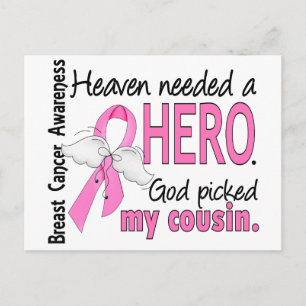 Heaven behövde en Hero Cousin Breast Cancer Vykort