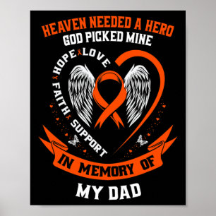 Heaven behövde en Hero Gud plockade min Pappa Leuk Poster