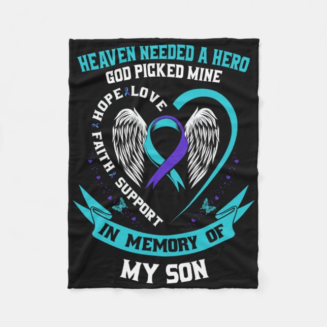 Heaven behövde en Hero Gud plockade min son Suicid Fleecefilt (Framsidan)