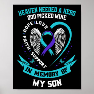 Heaven behövde en Hero Gud plockade min son Suicid Poster