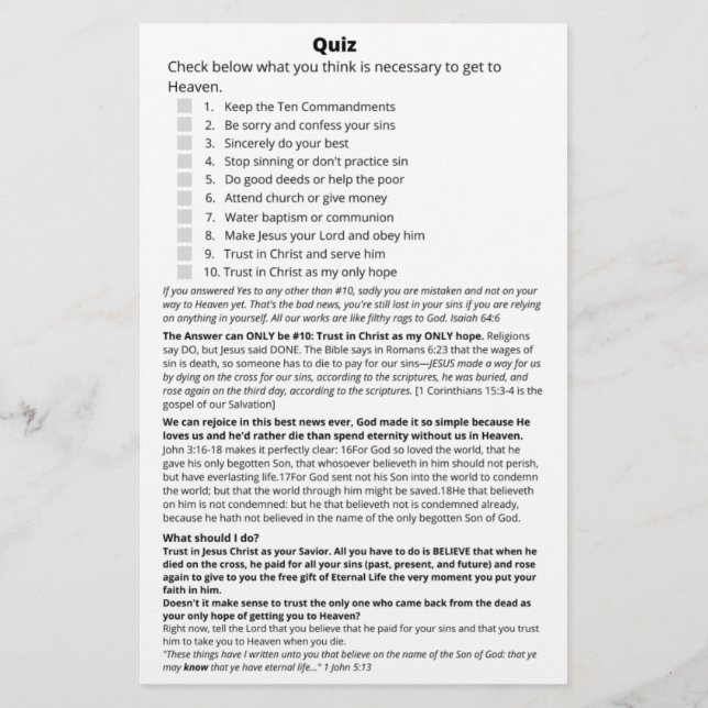 Heaven Bible Quiz Flyer (Baksida)