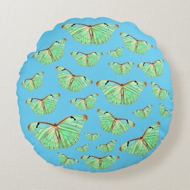 Heaven Butterflies Round Pillow Rund Kudde (Framsidan)