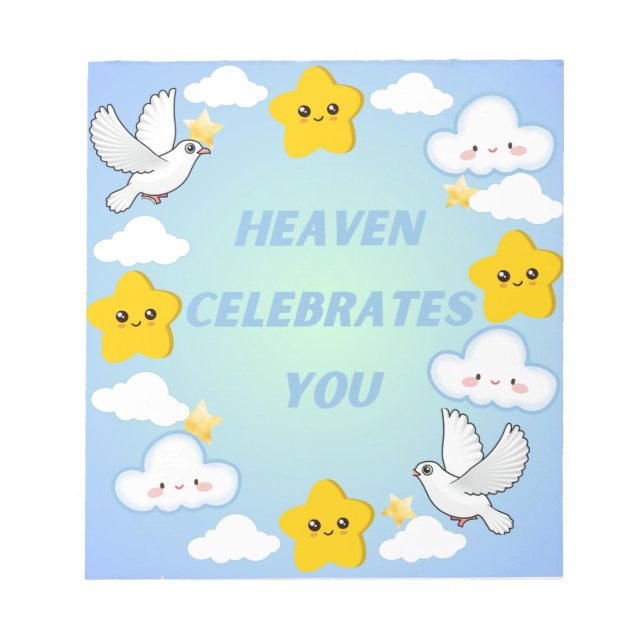 Heaven Celebrates You Christian Anteckningsblock (Framsida)
