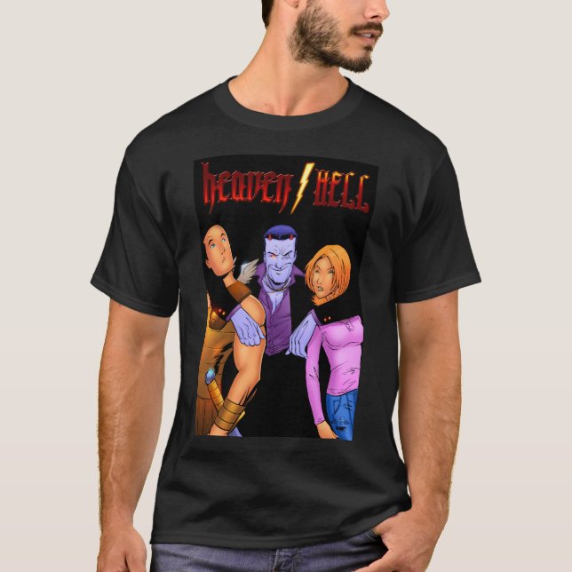 heaven-/HELL"trio" svart Tee Shirt (Framsida)