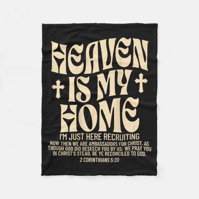 Heaven Is My Home Cross Christian Religious (on Ba Fleecefilt (Framsidan)