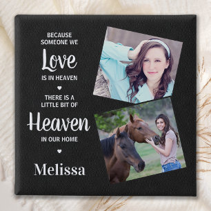 Heaven Memorial Sympathy Faux Leather Family Photo Knapp