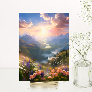 Heaven Mountains Sol Vild Flowers Sympathy Kort