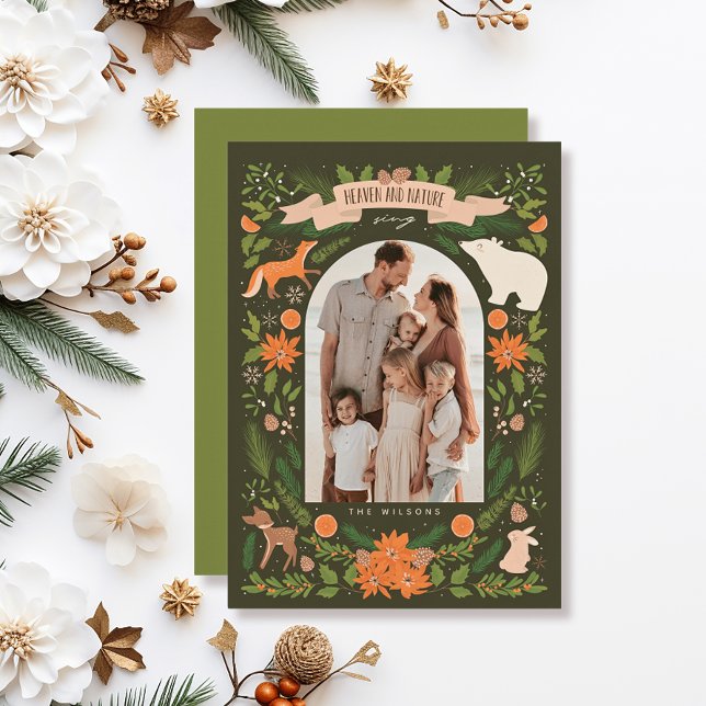 Heaven & Nature Sjunga Woodland Animals 2Foto Julkort (Skapare uppladdad)