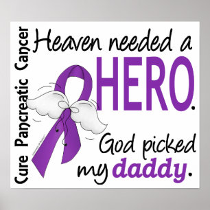 Heaven Neede Hero pappa Pancreatic Cancer Poster