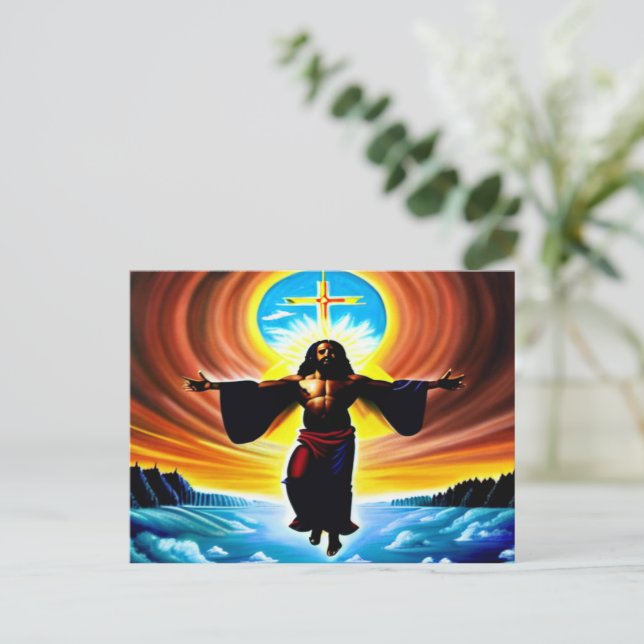 Heaven och Earth Black Christian Art Postcard Vykort (Stående Fram)