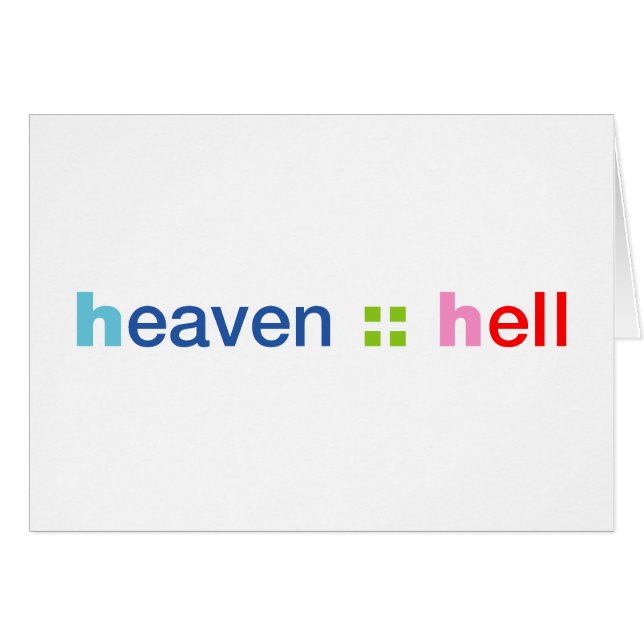 Heaven och helvetet hälsningskort (Framsidan Horizontal)