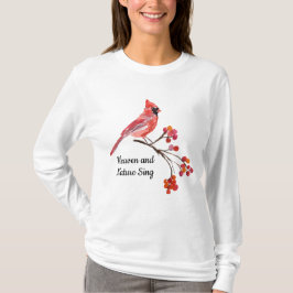 Heaven och Nature Sjunga Red Cardinal Helgdag T Shirt