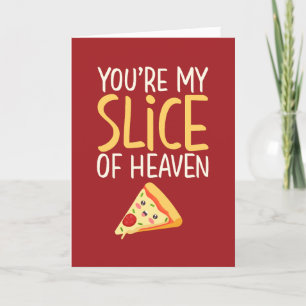 Heaven Pizza Pun Funny Alla hjärtans dag Helgkort