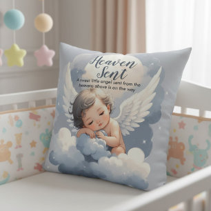 Heaven Sent Angel Baby i Clouds Baby Shower Kudde