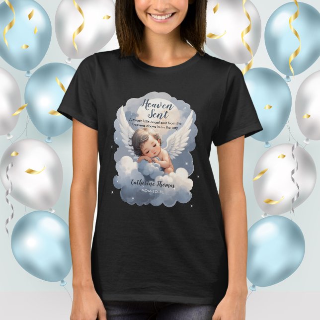 Heaven Sent Angel Baby i Clouds Baby Shower T Shirt (Skapare uppladdad)