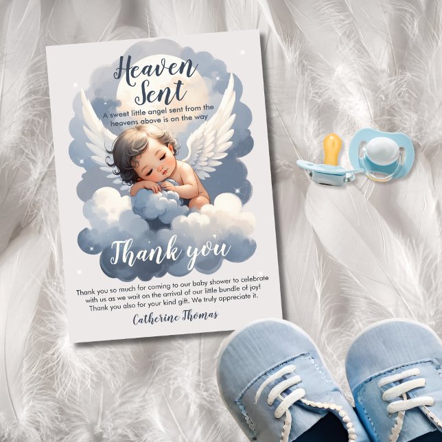 Heaven Sent Angel Baby i Clouds Baby Shower Tack Kort (Skapare uppladdad)