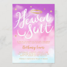 Heaven Sent Angel Guld Halo Baby Shower Rosa