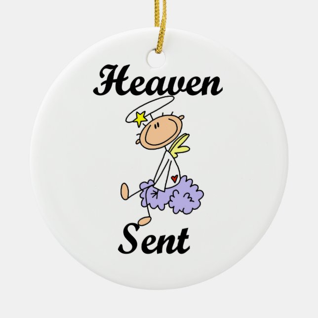 Heaven Sent Angel T-shirts och Gifts Julgransprydnad Keramik (Framsidan)