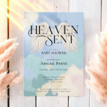 Heaven Sent Angel Vingar Pastel Baby Shower