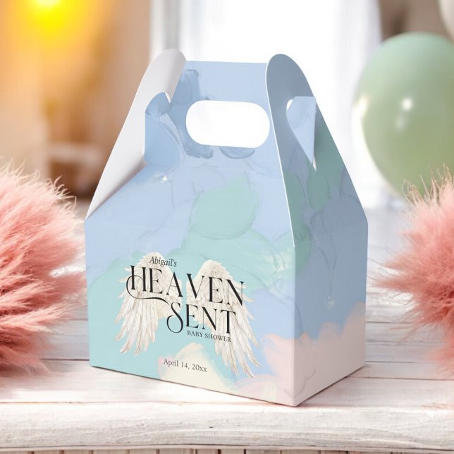 Heaven Sent Angel Vingar Pastel Baby Shower Presentaskar (Skapare uppladdad)