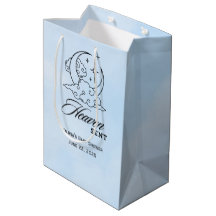 Heaven Sent Baby Shower Blue Måne Stars