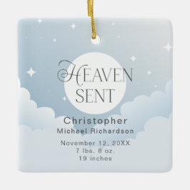 Heaven Sent Birth Stats Baby 1st jul Julgransprydnad Keramik