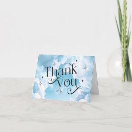 Heaven Sent Blå himmel Baby Shower Blue Lettering Tack Kort